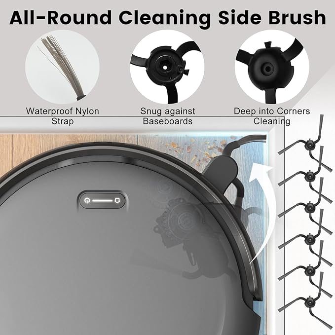 Pure Realm 26 Pack Replacement Accessories Compatible with eufy Robot Vacuum C10,2 Mainbrush 4 Filter 6 Dust Bag 6 Sidebrush 1Cleaning Brush 1Screwdriver,6Scented Stick