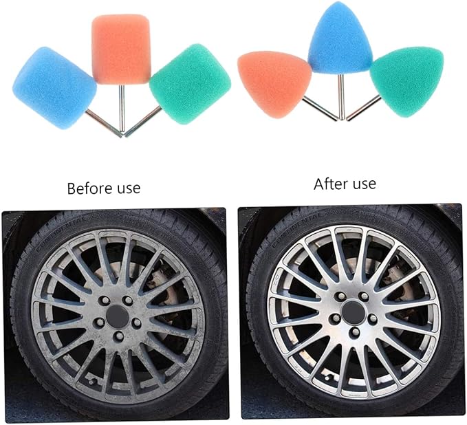 OUNONA 16pc Car Polishing Pads Kit Sponge Buffer Wheels Car Brush Set Buffing Discs Auto Detailing Kit