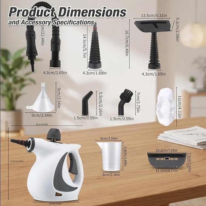 Steam Cleaner, Vaporesso Pro Steam Cleaner, Portable Steam Cleaner with 12PCS Accessories, Multi-purpose Steamer for Home Use, Cleaning Floor, Kitchen