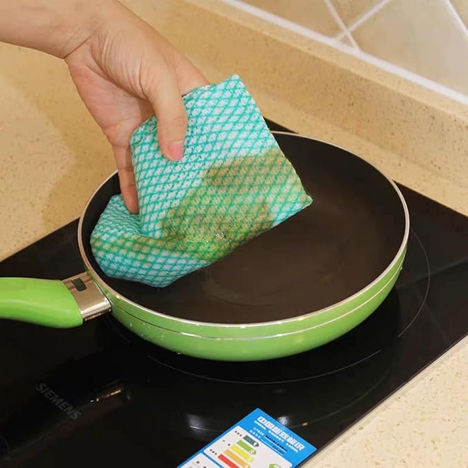 Disposable Cleaning Cloths Heavy Duty Dish Rag Disposable Dish Cloths 50 Count/Pack,Green