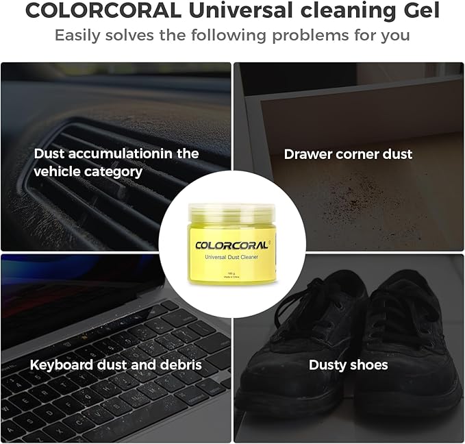 COLORCORAL Car Cleaning Gel for Keyboard 5Pack, Clean Putty for Cleaning for Cars Interior, Home Cleaning Supplies- Reusable Durable, Auto Detailing Tools for Keyboard Vent Cleaner Slime