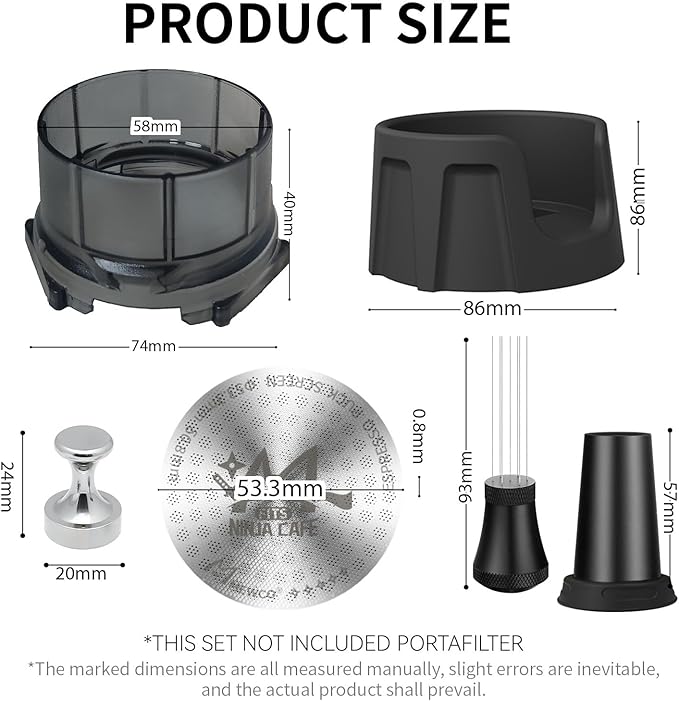 Espresso Puck Screen and Portafilter Funnel,Portafilter Holder,WDT,Magnet for Ninja Luxe Cafe Accessories,Plastic Replacement Dosing Funnel for ES501 ES601 (Pro)