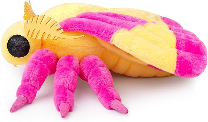 Large Rosy Maple Moth Plush Toy - Lifelike Rosy Maple Moth Stuffed Animals 16in, Realistic Soft Big Wings Moth Toys, Simulation Butterfly Plushie Model Toy, Unique Plush Collection for Kids
