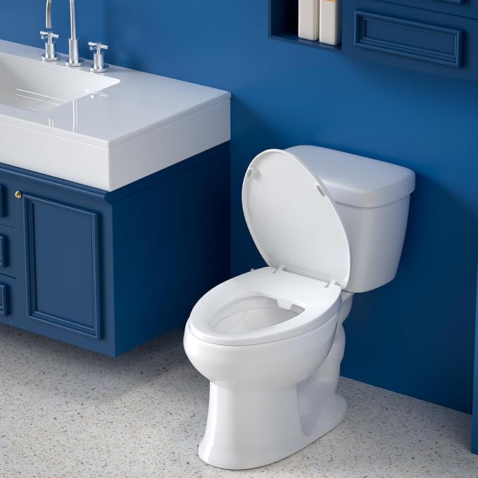 Elongated Bidet Toilet Seat – Non-Electric, Slow-Close Lid, Adjustable Water Pressure, Self-Cleaning Dual Nozzles for Frontal & Rear Wash, Leak-Resistant Brass Inlet, Easy Installation (Elongated)