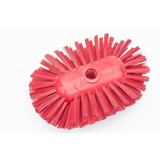 SPARTA Tank and Kettle Scrub Brush Heavy-Duty Tile Brush, Color-Coded and Handle Compatible (Sold Separately) for Optimal Access In Spacious Containers, Plastic, 5.25 X 7.5 Inches, Red
