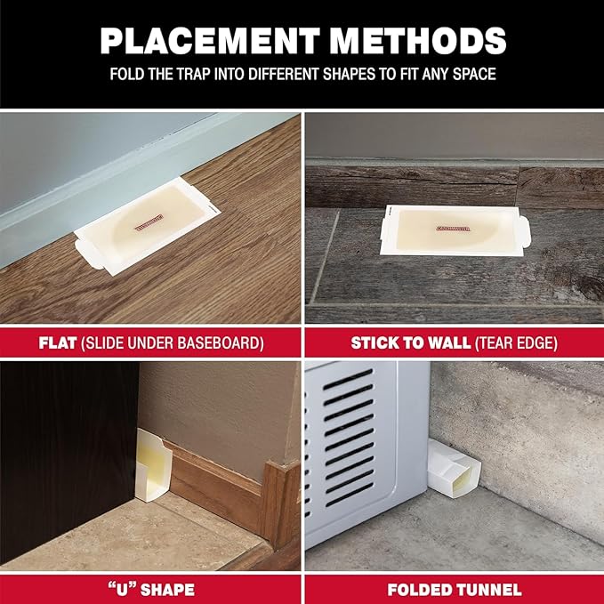 Catchmaster Compact Sticky Insect & Mouse Traps 75-Count, 3.5"x7" Glue Boards for Mice & Insects, Ultra Sticky Mouse Traps Indoor for Home Use in Garages, Basements & Attics, Capture in Tight Places