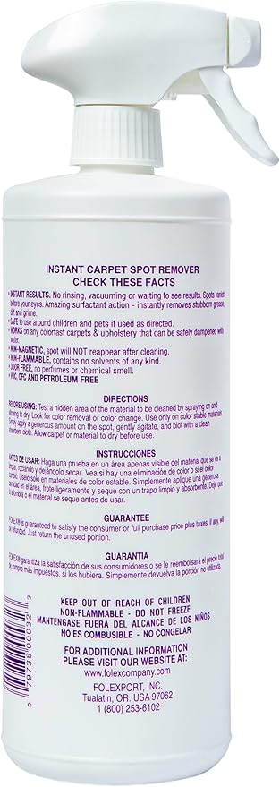 Folex Instant Carpet Spot Remover, 32 Fl Oz (Pack of 2)