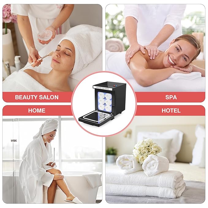 Hot Towel Warmer for Spa, Small Towel Warmer for Esthetician, Mini Towel Warmer for Facial Salon Beauty, Professional Towel Heater Towel Warmer Cabinet(5.5L-Black)