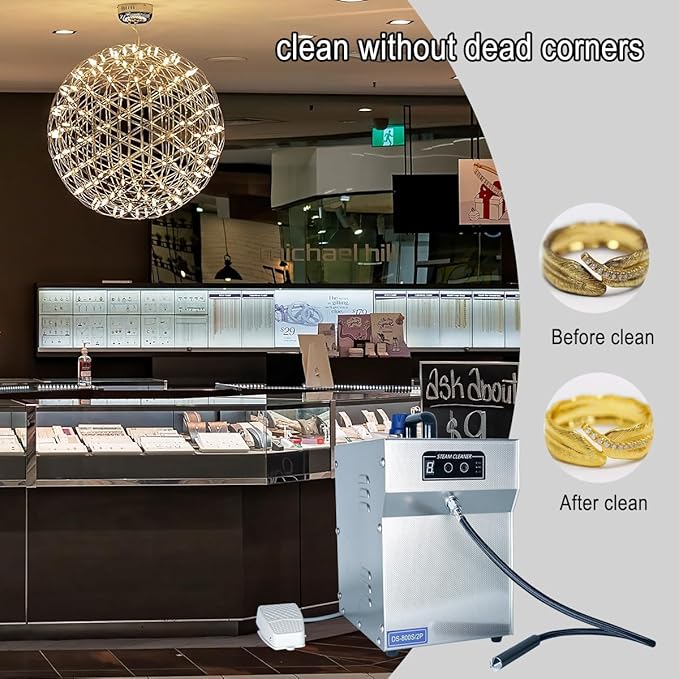 Jewelry Cleaner Machine for Silver & Gold Professional Steam Cleaner Machine 1200W 2L, Stainless Steel Jewelry Cleaner for Professional Tool Watch Glasses Retainer Denture Parts Cleaning