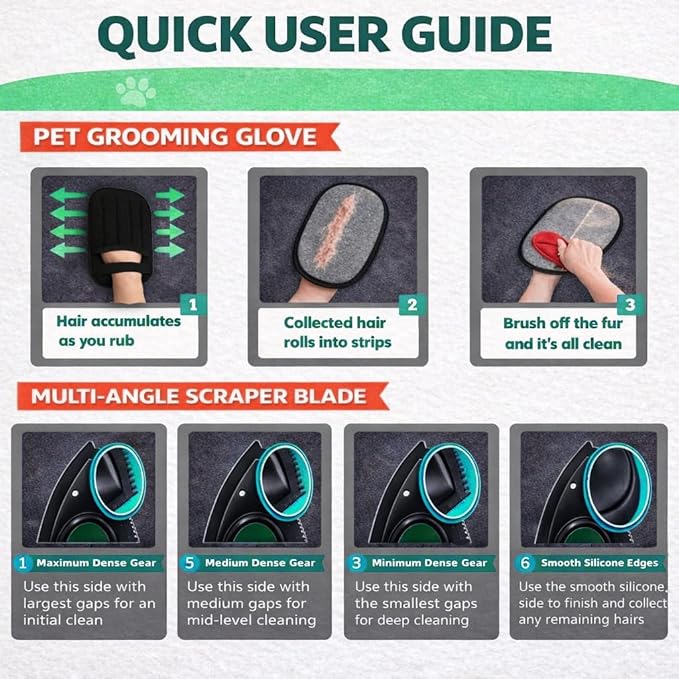 Magic Brush Pet Hair Removal & Mini Remover Tool – Newly Upgraded Reusable Electrostatic Pet Hair Remover Glove for Clothing, Couch, Bed, Carpet & Car Seat (2pcs-Black)
