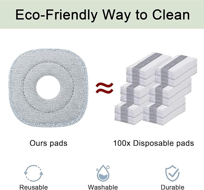 Square Spin Mop Deluxe with 4pc Mop Pads Bundle