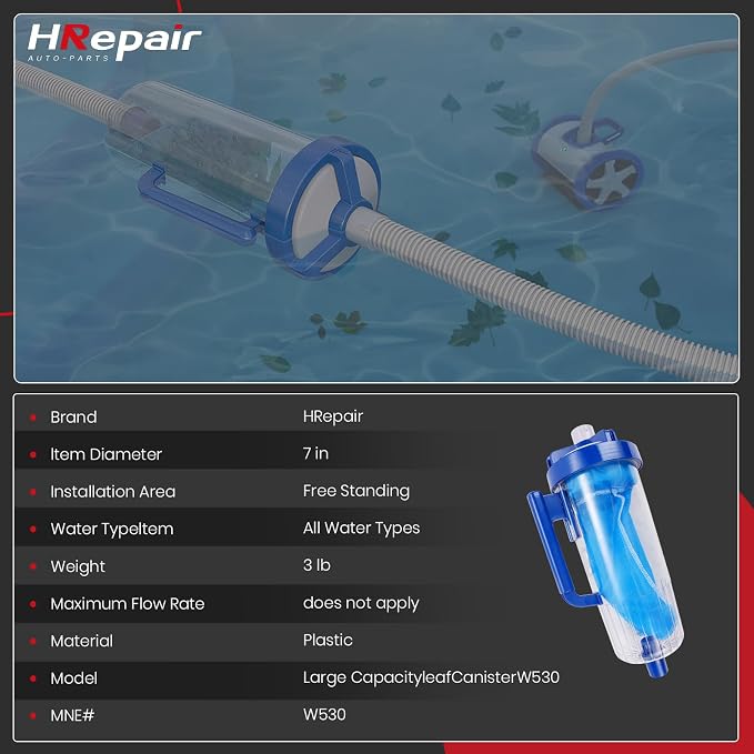 Pool Leaf Canister Replacement Hayward W530 Leaf Catcher fits Pool and Spa Cleaners- Inline(With Mesh Bag)