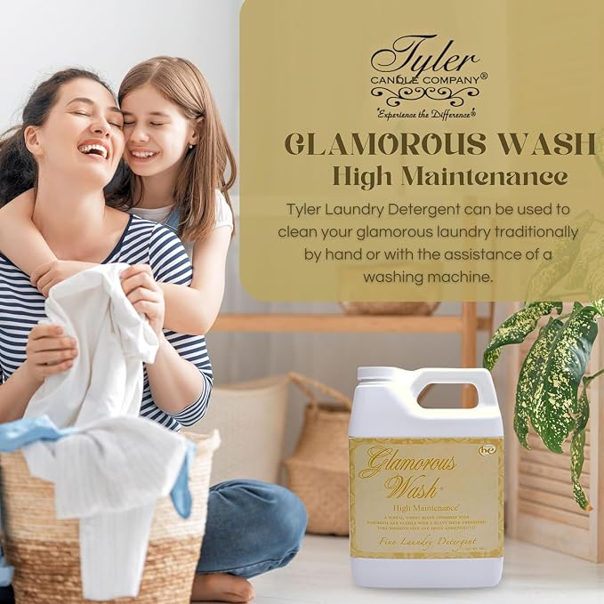 Tyler Candle Company Wash High Maintenance Liquid Laundry Detergent 64 oz (With Dryer Sachets) Bonus a Stain Removr Pen
