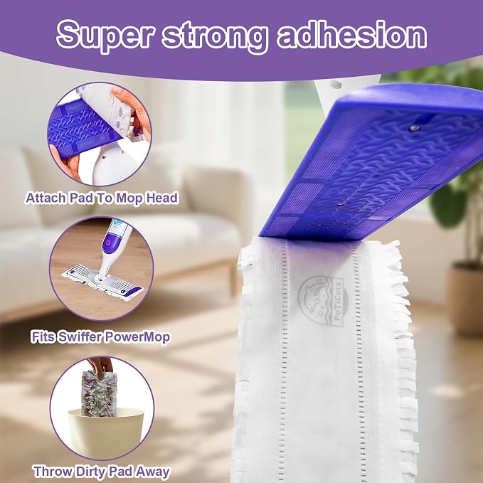 Cleaning Cloth 30 Pack Disposable Power Mop Refill Pads Compatible with Swiffer Power Mop, Unscented Swiffer Wet Pads Refill, Disposable Replacement Pad for All Floors,Non-Washable