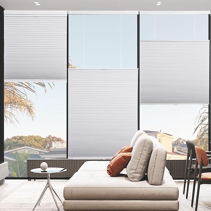 MYshade Top Down Bottom Up Shade Cordless Cellular Shades Blackout Blinds for Indoor Windows Room Darkening Window Blinds & Shades Easy to Install 32" W X 72" H (White)