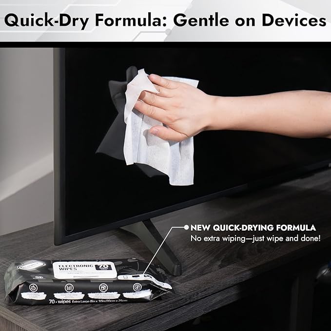 Air Jungles Cleaning Bundle: 3in1 Leather Wipes (50 Count) + All-Purpose Cleaning Wipes (70 Count) + Electronic Screen Wipes (70 Count), Extra-Large 8" x 10"