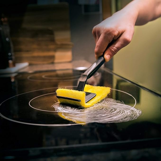 Cerama Bryte Complete Cooktop Cleaning Kit, 10 Cleaner Pads, 1 POW-R Grip Tool, 1 Scraper, and 1 Microfiber Cloth, 28 Fl Oz