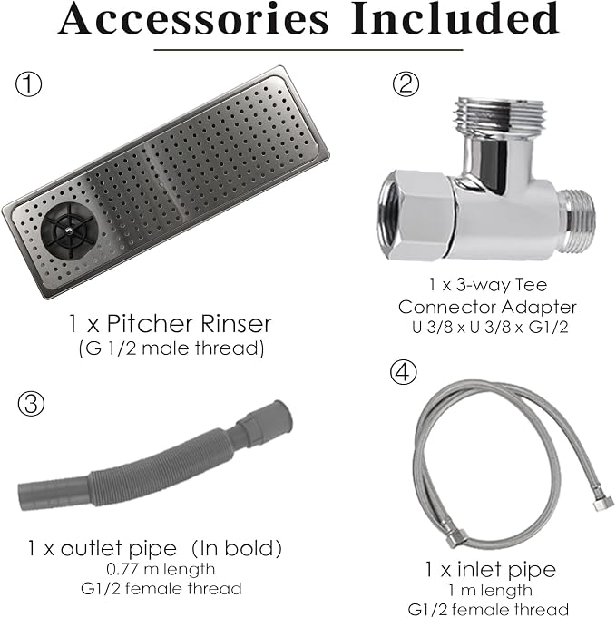 Pitcher Washer, Espresso Washer, Drainage and Drip Tray Stainless Steel Bar Glass Washer is The Sink, and The Cup Spray Washer is The Home Kitchen Hotel Cafe Restaurant (KF28-Silver)