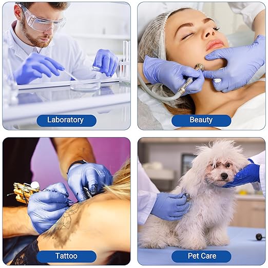 JMU Powder Free Nitrile Exam Gloves - 200 Count X-Large, Latex Free Disposable Gloves for Medical Use, Household Cleaning, Professional & Daily Tasks