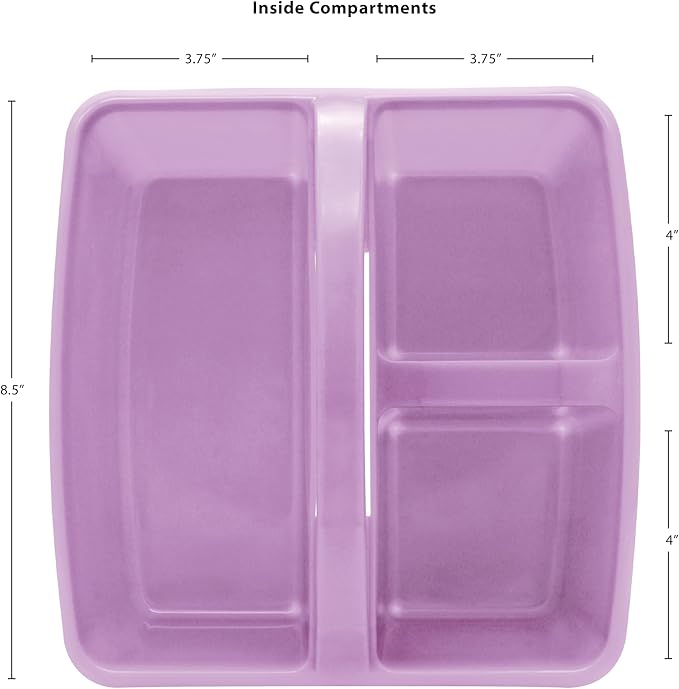 Teacher Created Resources Lavender Portable Plastic Storage Caddy 6-Pack for Classrooms, Kids Room, and Office Organization, 3 Compartments (TCR2088745)