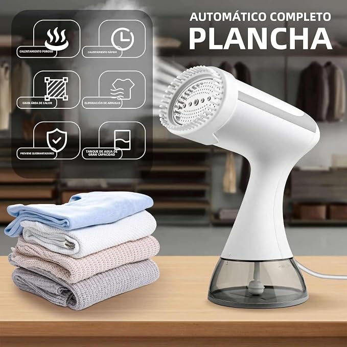 PLANCHA A VAPOR PARA ROPA, FACIL USO Y MANEJO. PORTATIL. EXCELENTE CALIDAD (WHITE)