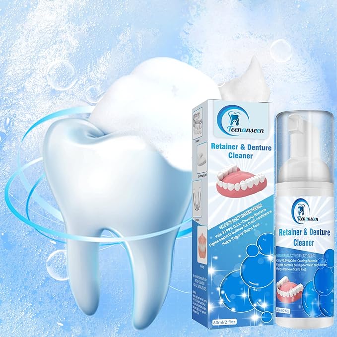 Aligner Cleaner, Denture Cleaner and Whitener Paste Foam Perfect for Sports Mouth Guard and Denture, Fast-Acting Alternative to Retainer Cleaner Tablets, Whitens Teeth and Fights Bad Breath 2 Pack