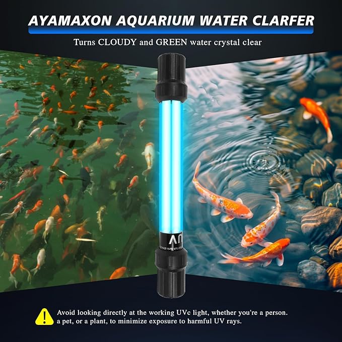 32W UV Submersible Aquarium Light for 100-2000 Gallon,Aquarium UV Light Water Clarifier for Pond, Pool, Hot Tub & Cold Plunge with Fish Tank Control