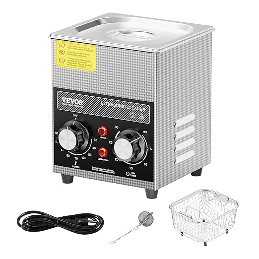 VEVOR 2L Ultrasonic Cleaner with Heater Timer & Basket, Professional Digital Sonic Cavitation Machine, 60W Cleaning Machine for Watch Instruments, Glasses, Coin, Metal Parts, Tool