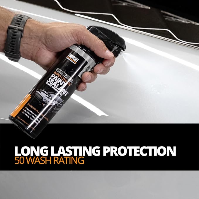 CERAKOTE Paint Sealant Bundle - Microfiber Towel 12-Pack with Platinum Rapid Ceramic Paint Sealant - Streak Free Application for Long Lasting Shine
