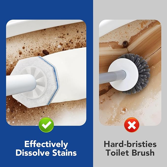 50 Count Disposable Toilet Wand Refills for Clorox Upgraded Brush Heads Compatible with Toilet Wand for Clorox Easy and Effective Bathroom Cleaning