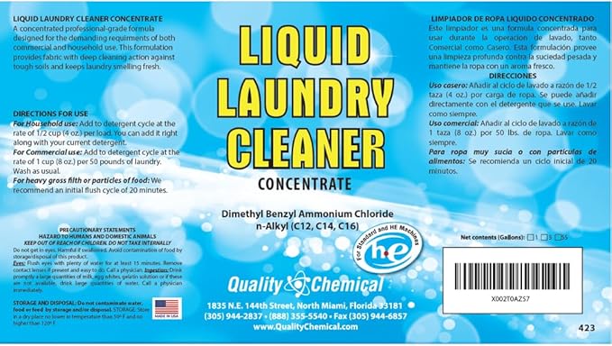 Laundry Sani-Clean/for Commercial or Household use/Made in USA/Quality Chemical / 1 Gallon (128 oz.)