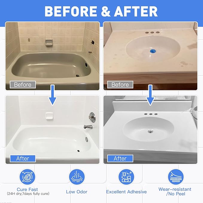 DWIL Tub and Tile Paint, White, 1kg and 0.5kg Combination