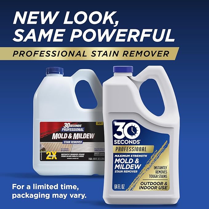 30 SECONDS Pro Mold and Mildew Stain Remover | Scrub Free | Brighter Results Instantly | Ready To Use Refill | 128 fl. oz. (2 PACK)