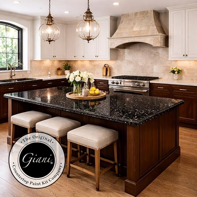 Giani Granite Countertop Paint Kit 2.0-100% Acrylic (Bombay Black)