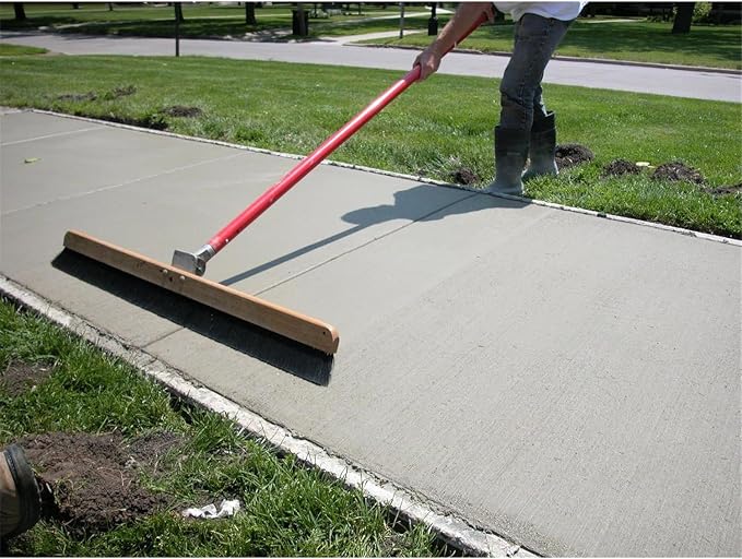 MARSHALLTOWN 36 Inch Polypropylene Concrete Broom, TSPBBRKT Push Button Handle, Made in the USA