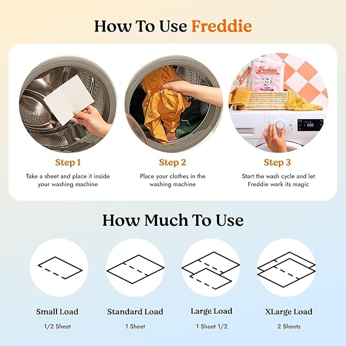 Freddie Laundry Detergent Sheets - Recyclable Packaging - No Mess Strips (Value Box (180 Loads), Fragrance Free)