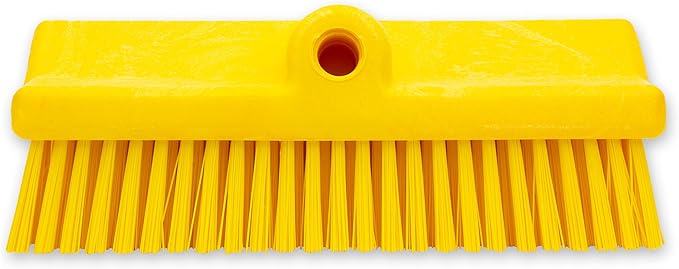 SPARTA 40423EC04 Plastic Floor Scrub Brush, Wall Brush, Equipment Brush With Nonabsorbent Bristles For Industrial Kitchens, Hospitals, Commercial Cleaning, 10 Inches, Yellow, (Pack of 2)
