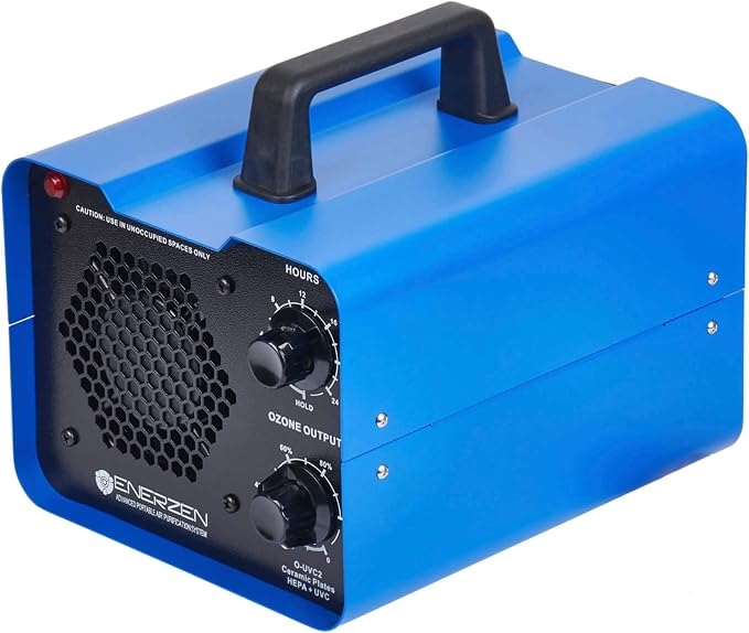 Enerzen O-UVC2 - UV Light + 70,000 mg/h Industrial Ozone Generator for Eliminating Odors - O3 Machine Air Ionizer Deodorizer for Home, Room, Smoke, Cars, and Pets
