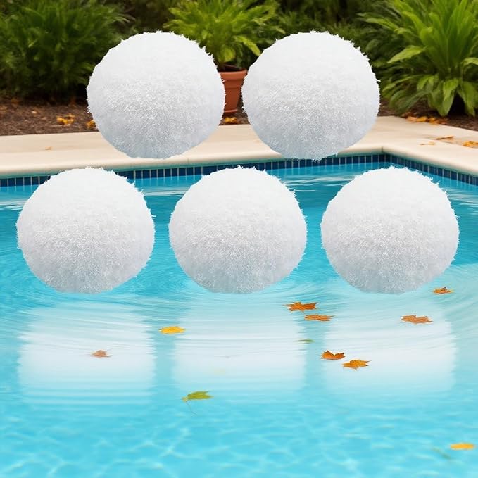 9 Pack Scum Eliminating Sponge Balls, Pool Scum Absorber, Hot Tub Oil Absorbent Cleaner, White