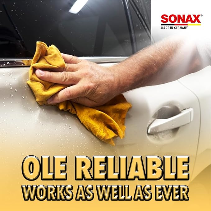SONAX Premium Leather Chamois – Soft, Absorbent Car Drying and Detailing Towel for Automotive & Household Use | 416300