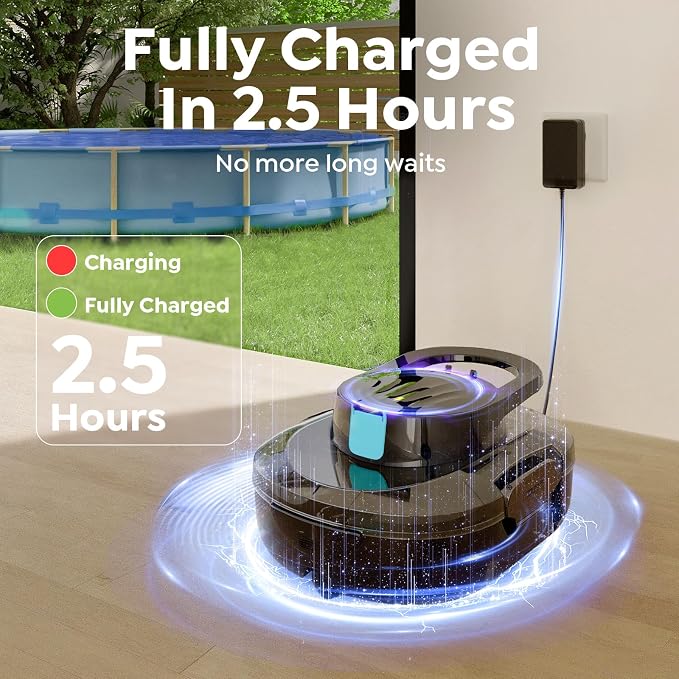 S1 Pro Cordless Robotic Pool Cleaner, 130-Min Runtime, Cleans Up to 1,292 Sq.Ft, Dual-Motor Pool Vacuum, Automatic Cleaner with Large Filter Basket, Fast Charging & Self-Parking (Midnight Black)