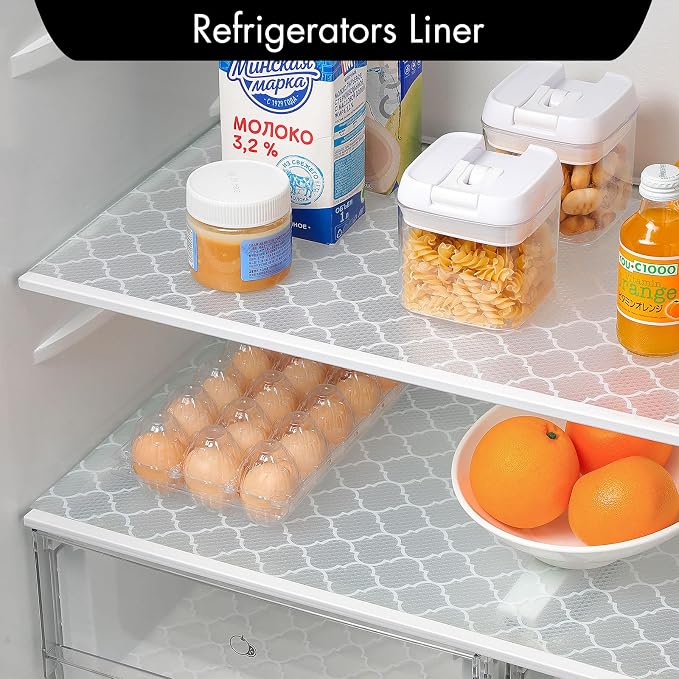 Cooyes Shelf and Drawer Liners for Kitchen Cabinets, Non Adhesive Cabinet Liner, EVA Waterproof Durable Non-Slip Drawer Mats for Shelves, Fridge, Storage, Kitchen Cupboards – Modern Pattern