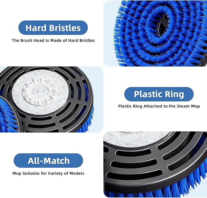 2 Pack Steam Mop Replacement Brush Heads Compatible with Shark S7000/S8000 Series, Upgraded Heat-Resistant Nylon Bristles for Deep Cleaning Hardwood Tile Floors – Blue, Easy to Use