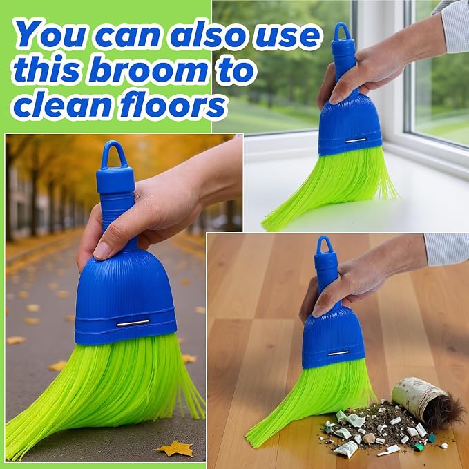 6 Pcs Whisk Broom Poly Fiber Handheld Brush Hand Brush Outdoor Car Broom with Hang Hole for Cleaning Inddoor Porches Floors Decks Driveways Dirt Dust