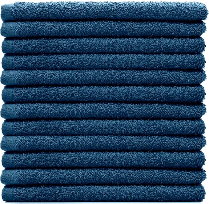 DAN RIVER Kitchen Bar Mops,Pack of 12,16 by 19 Inches,100% Cotton Super Absorbent,Multi-Purpose Cleaning Towels for Home and Kitchen Bars-Blue Opal