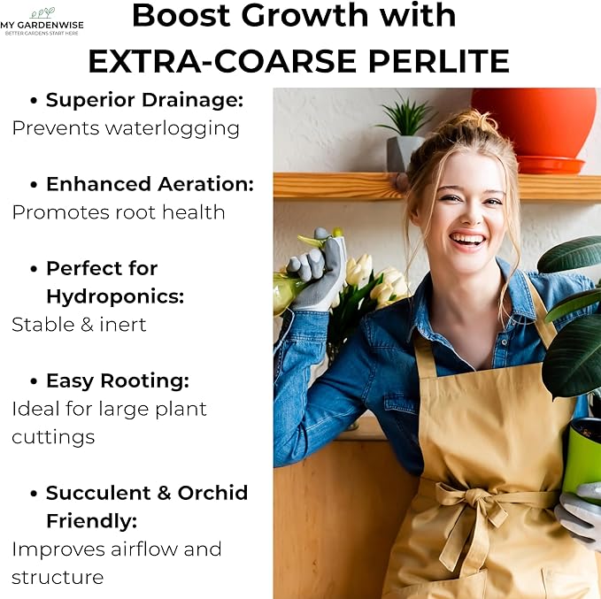 GARDENWISE Perlite for Plants, Extra Coarse Grade 4 Horticultural Perlite, Organic Perlite for Gardening Indoor & Outdoor, Made in USA (20 quarts)
