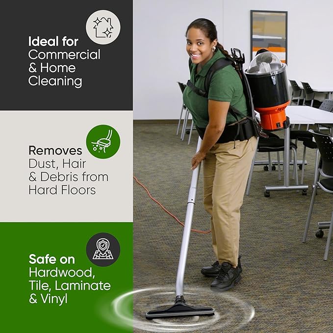 Replacement Floor Tool Compatible with ProTeam Vacuum Backpack and Hoover Vacuum – 14" Hard Surface Brush for Commercial Cleaner – Fits Super Coach Pro, C2401, Shoulder Vac Pro
