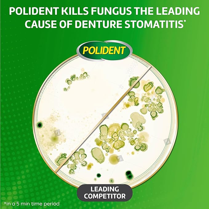 Polident 3 Minute Denture Cleanser Tablets - Cleans Removable Oral Appliances, Clear Retainers, and Mouth Guards - 84 Count (Pack of 3)
