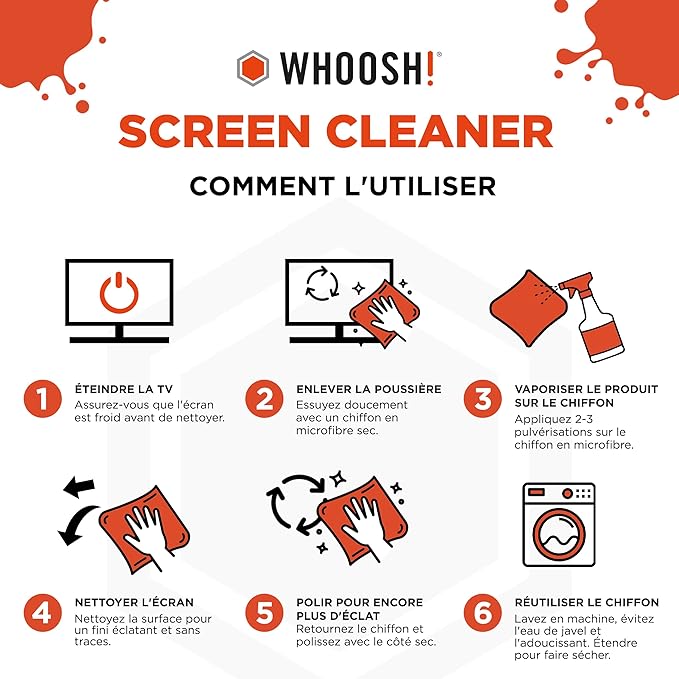 WHOOSH! Screen Cleaner Spray & Refill Bundle | 16.9 & 32.1 fl oz + 1 Microfiber Cloth (14x14)