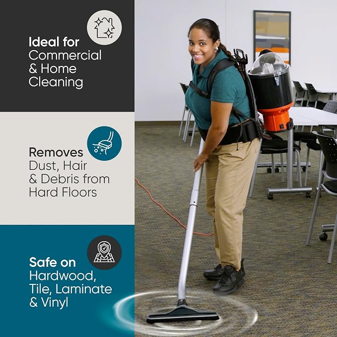 Replacement Floor Tool Compatible with ProTeam Vacuum Backpack and Hoover Vacuum – 14" Hard Surface Brush for Commercial Cleaner – Fits Super Coach Pro, C2401, Shoulder Vac Pro
